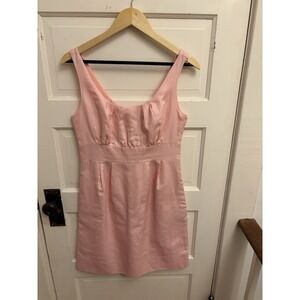 J. Crew Women's Light Pink 100% Cotton Poplin Fit & Flare‎ Dress Pockets Size 6